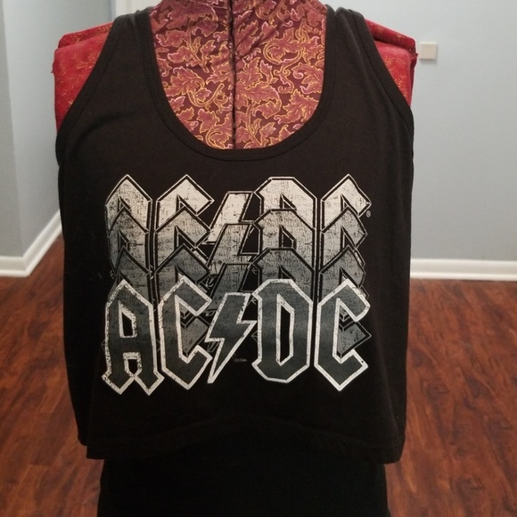 Official Racerback Crop top ACDC band Tee - Picture 1 of 4